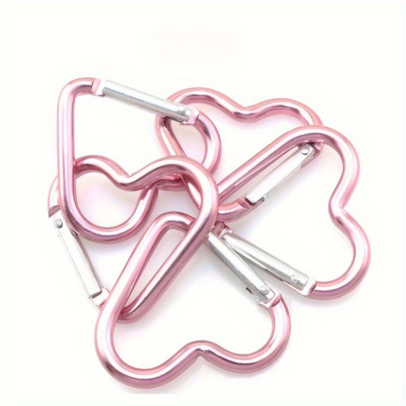 5pcs Set of Creative Heart-Shaped Outdoor Hooks, Peach Heart Hooks, Heart-Shaped Hooks, Aluminum Alloy Heart-Shaped Hooks, Gifts