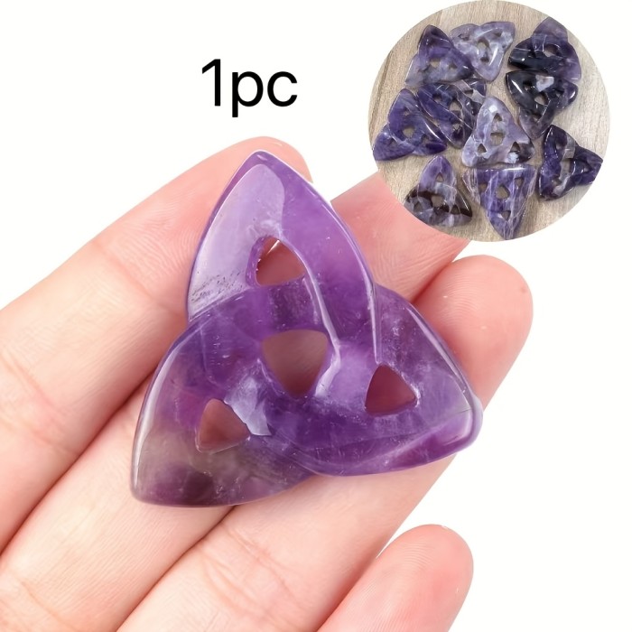 1pc Natural Crystal Celtic Knot - Gemstone Charm for Jewelry Making, Reiki Quartz Lucky Stone for DIY Necklace & Bracelet Crafts