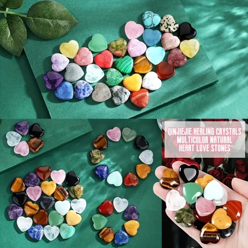 5PCs\u002F10pcs Heart-Shaped Crystal Set Perfect Crystal Stone Heart Gift, Crystal Heart Stone Decoration and Collection