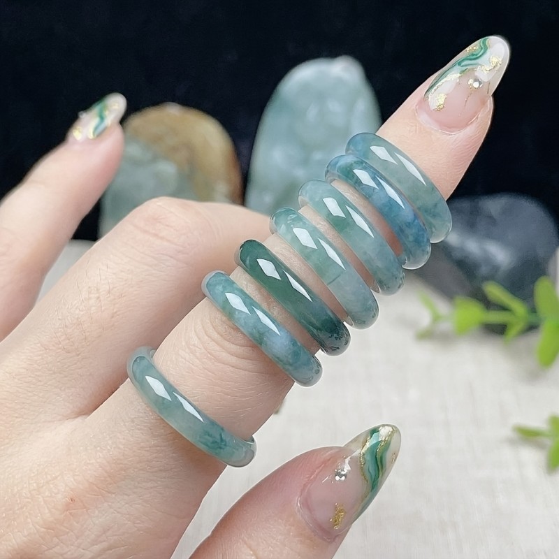 Women's 3mm Thin Stackable Natural Stone Wedding Band Ring\u002FHypoallergenic Retro Suitable for Skin Types\u002FNatural Gemstone Fengshui Lucky Jewelry Gift for US Size 5-12\u002FWedding, Anniversary, Daily Wear & Good Luck Gift