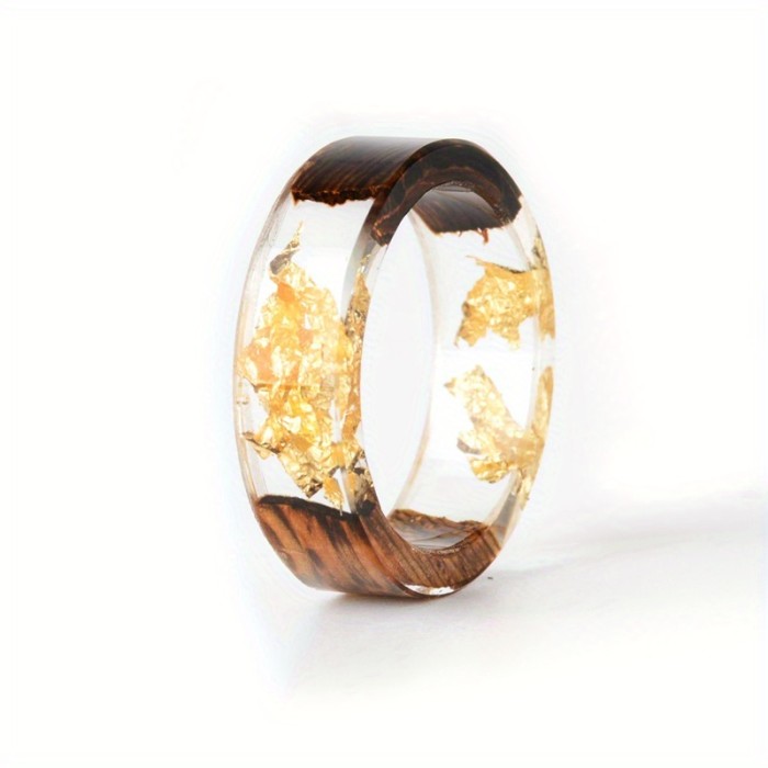 Handmade Wood Resin Ring Anniversary Gift For Women