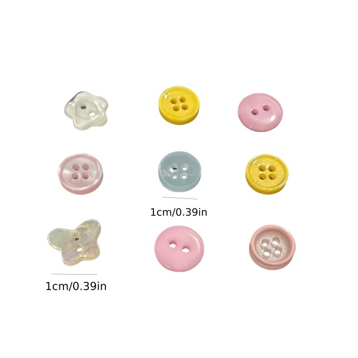 30pcs Adorable Fresh Resin Buttons\u002FRandom Pattern Distribution\u002FDIY Jewelry Craft Accessories\u002FSewing Auxiliary Materials Small Buttons