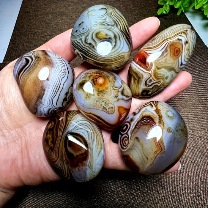 1pc Natural Twisted Agate Handle Piece Ornament for Family And Friends As Best Gift Polished Agate Quartz Random