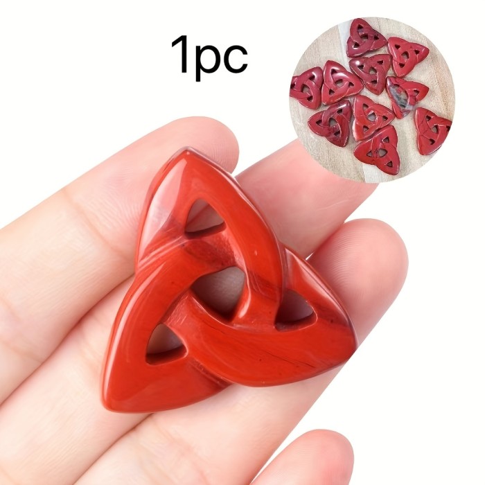 1pc Natural Crystal Celtic Knot - Gemstone Charm for Jewelry Making, Reiki Quartz Lucky Stone for DIY Necklace & Bracelet Crafts