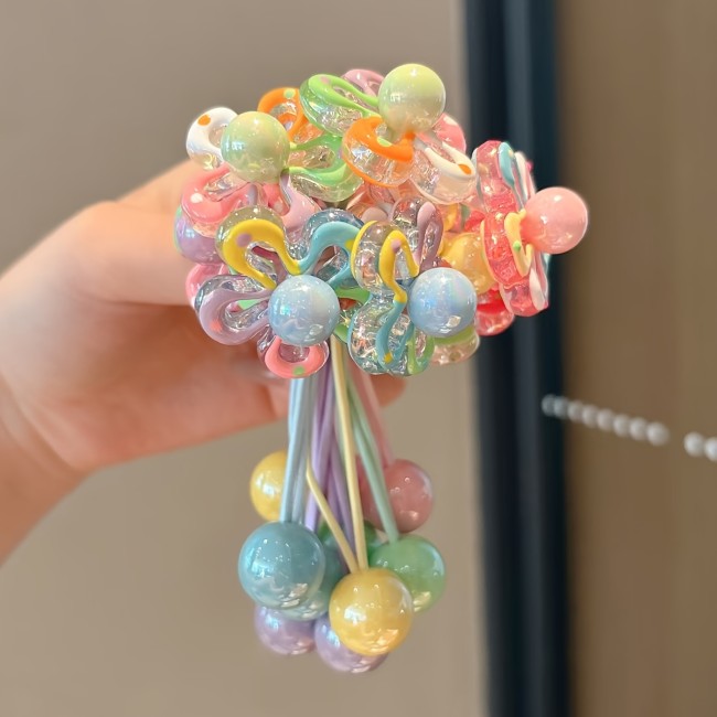 First Choice Gift New Dreamy Flower Hairpin Set + High Elastic Hair Rope | Macaron Color, Durable, Girly Hair Additions, Cute Ponytail Braid Tie, Hair Band Jewelry | Gift for Daughters