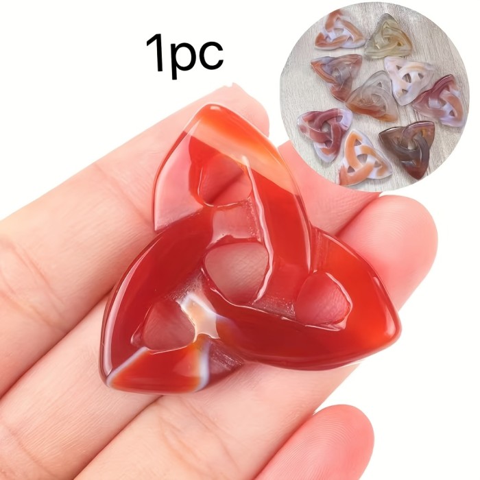 1pc Natural Crystal Celtic Knot - Gemstone Charm for Jewelry Making, Reiki Quartz Lucky Stone for DIY Necklace & Bracelet Crafts