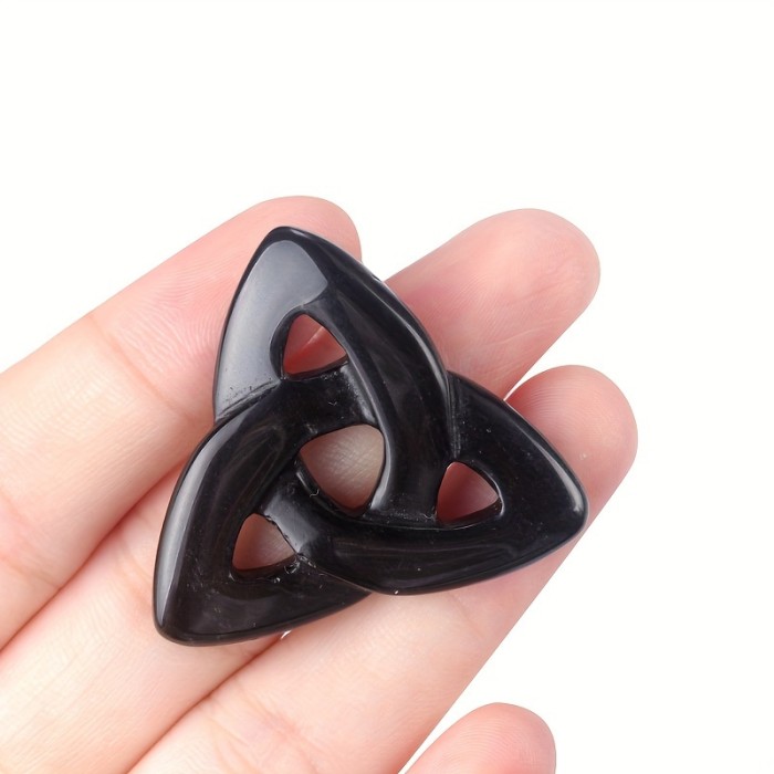 1pc Natural Crystal Celtic Knot - Gemstone Charm for Jewelry Making, Reiki Quartz Lucky Stone for DIY Necklace & Bracelet Crafts