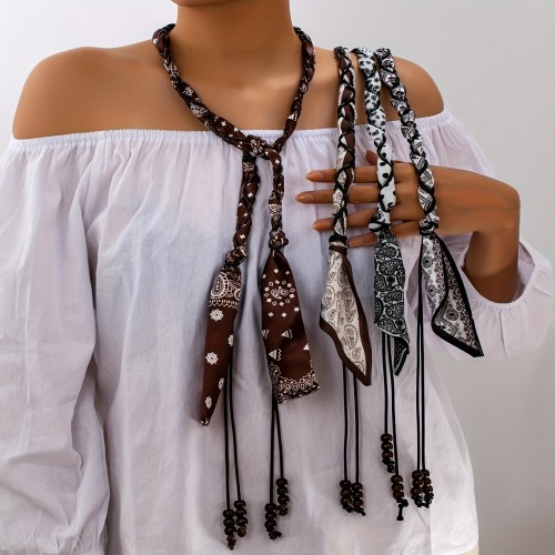 Bohemian Scarf Woven Necklace for Women, Perfect for Casual Attire