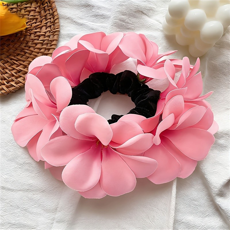 1pc Flower Hair Tie Large Intestine Hair Tie Female, Full of High-End Feeling, Versatile Hair Rope, Autumn Day Tie Ball Head Temperament Artifact, Easy And Exquisite Hair Rope Hair Additions