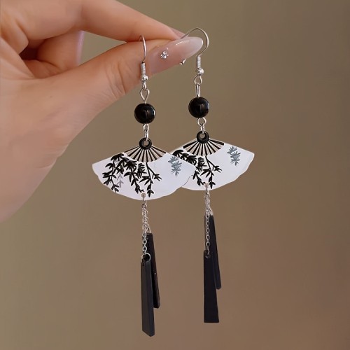 Women's Accessories Fashionable Printed 1 Pair Acrylic Fan-Shaped Pendant Earrings | Women's Jewelry for Party, Banquet, Vacation, Wedding