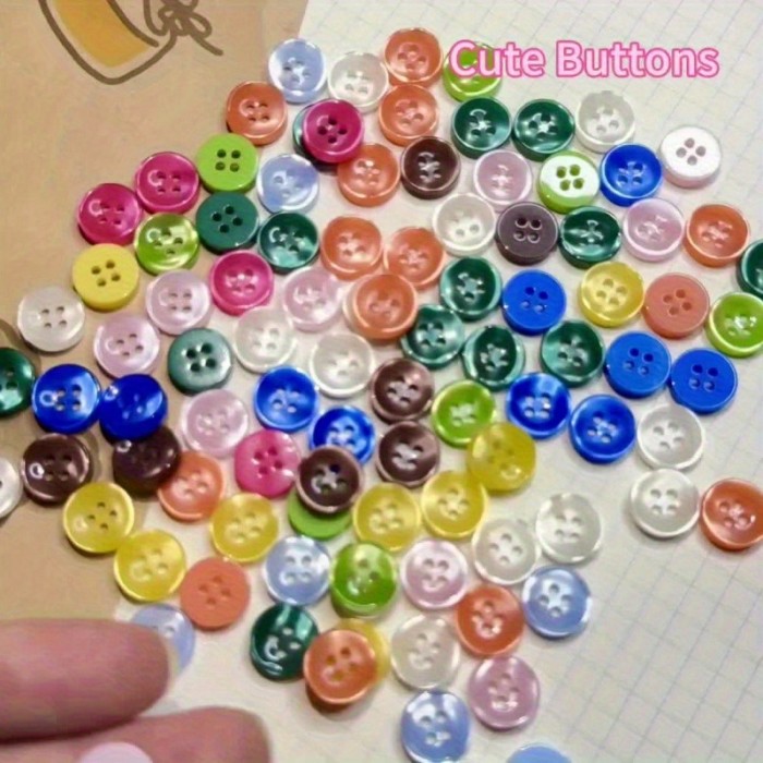 100 pcs（random color）Multicolor Plastic Buttons - Various Sizes and Colors, DIY Crafts and Decorations, Craft Materials, Colorful Buttons