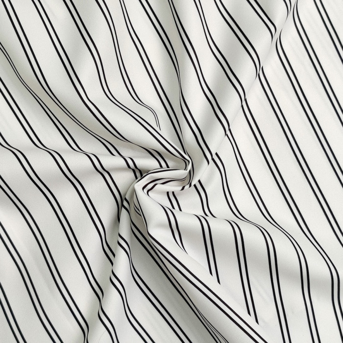 Striped Contrast Color Buttoned Puff Sleeves Loose Lapel Blouses&Shirts Tops