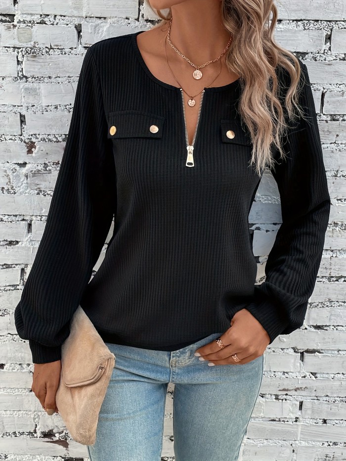 Half-Zipper Women'S Top