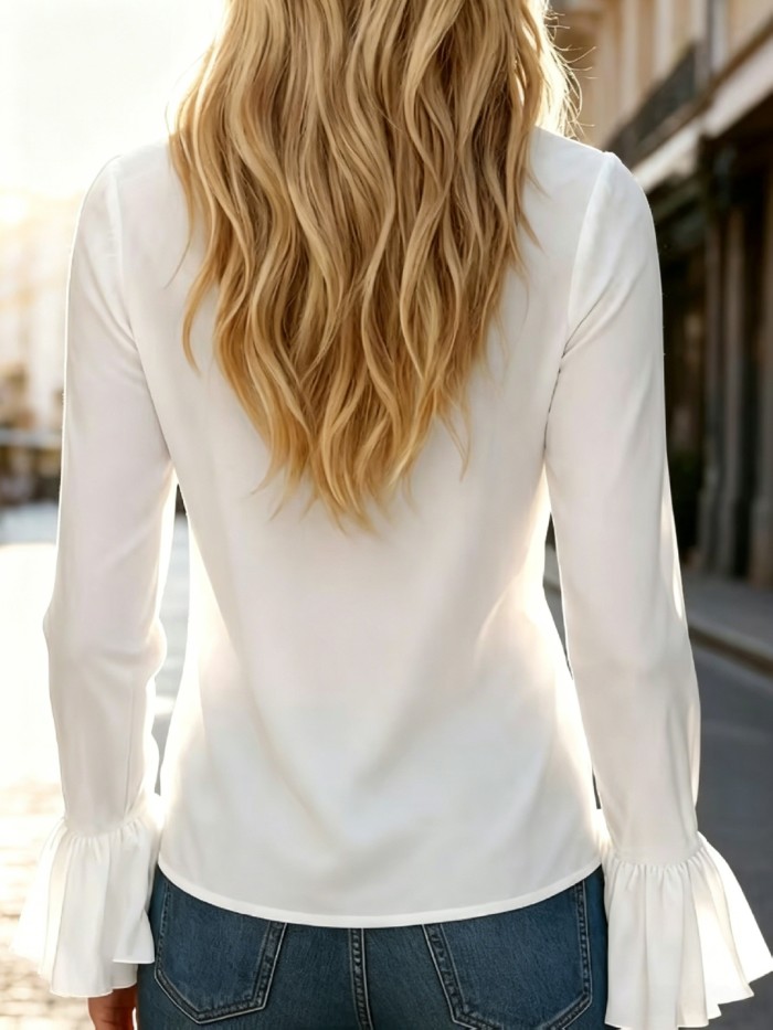 Temperament Loose Woman Shirt Fashion Casual Blouse Elegant Woman Shirt Holiday Weekend Top