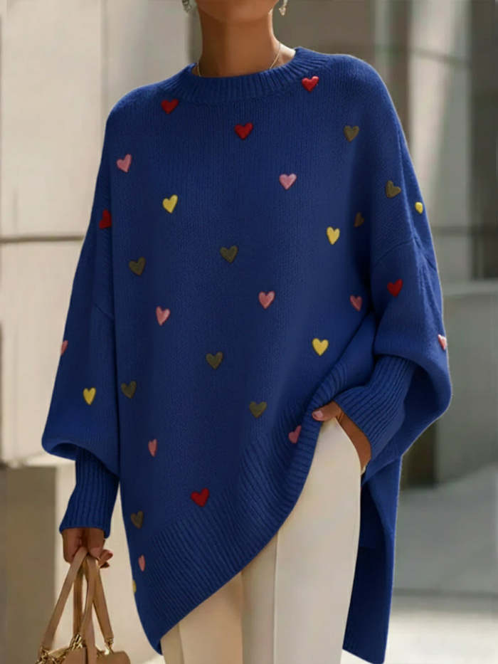 Sweater with a heart pattern