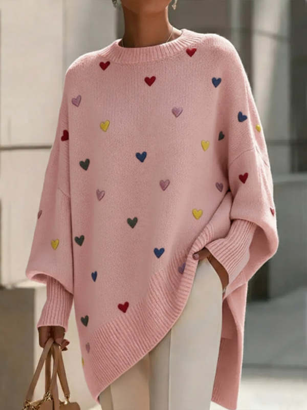 Sweater with a heart pattern