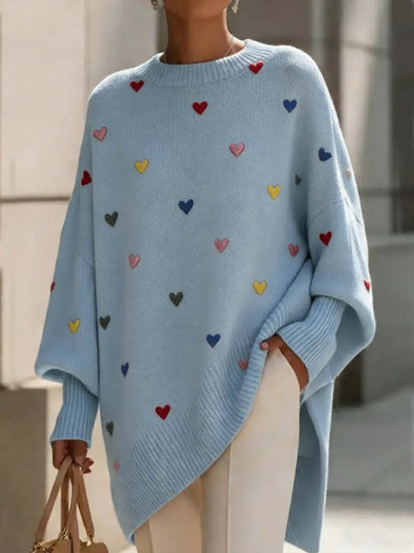 Sweater with a heart pattern