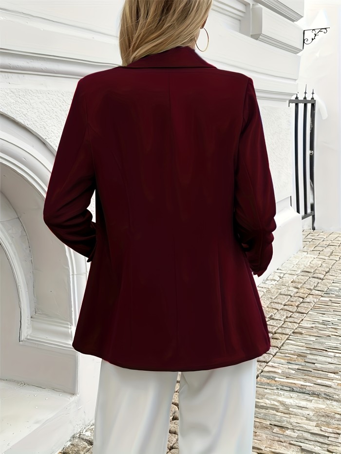 High-End Versatile Solid Color Button Lapel Casual Blazer