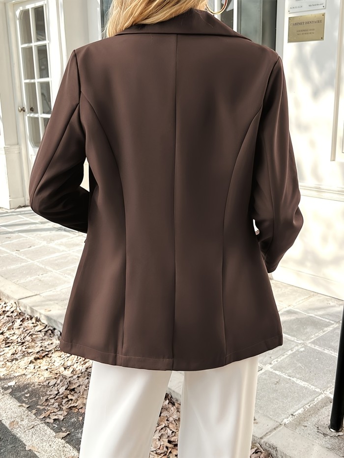 High-End Versatile Solid Color Button Lapel Casual Blazer