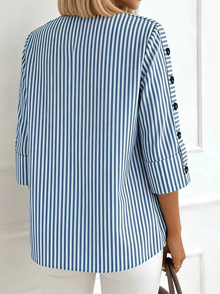 Women Fashion Casual Loose Long Sleeve Temperament Blouse