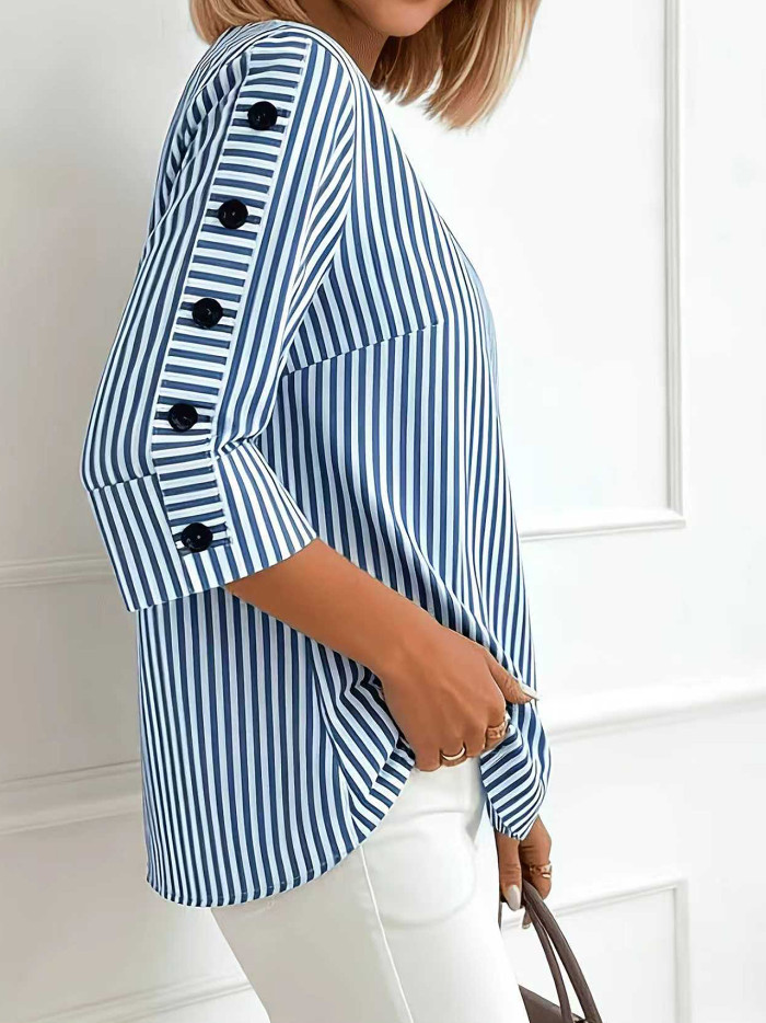 Women Fashion Casual Loose Long Sleeve Temperament Blouse