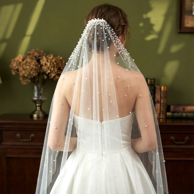 Plain Yarn Beaded Headpiece, High-End and Simple, Suitable for Vintage Weddings \u002F Indoor Photography \u002F Bridal Wedding \u002F License Photo Styling V172-IY1