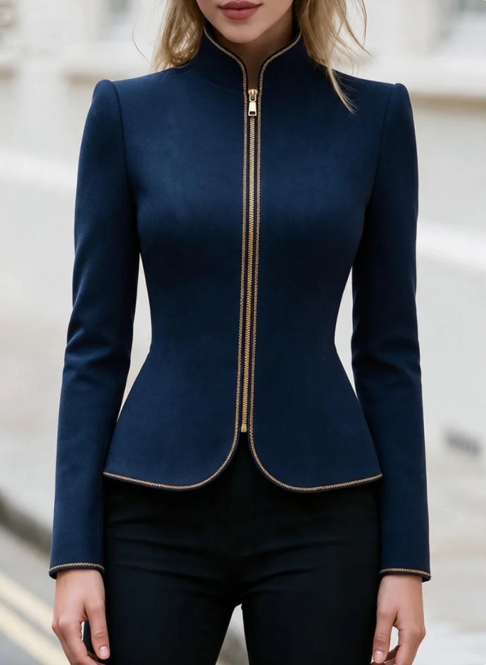 Women's White Thin Zipper Yoga Jacket | Slim Versatile Long Sleeve Top for Spring Summer Commute