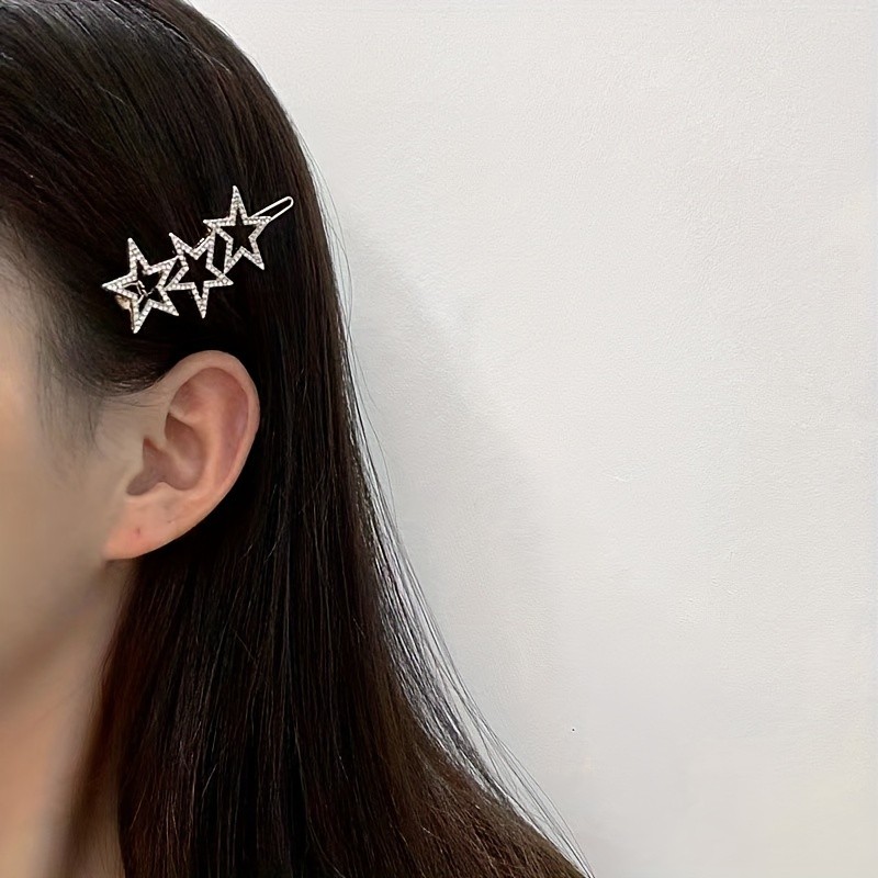 Sparkling Rhinestone Star Hair Clips