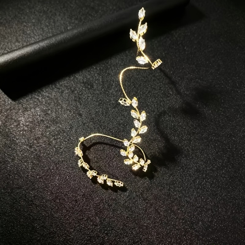 Wedding Photography Stage Jewelry - Vine Eye Drill Full Hand Chain Multicolor Leaf Inlaid Full Finger Bracelet