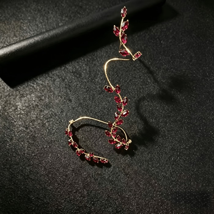 Wedding Photography Stage Jewelry - Vine Eye Drill Full Hand Chain Multicolor Leaf Inlaid Full Finger Bracelet