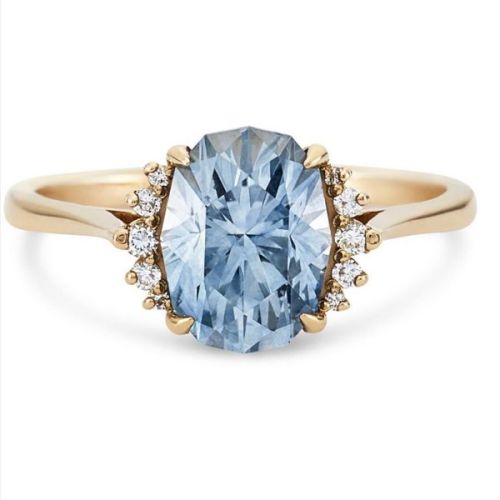 Oval Cut Blue Engagement Ring