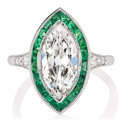 Halo Marquise Cut Engagement Ring