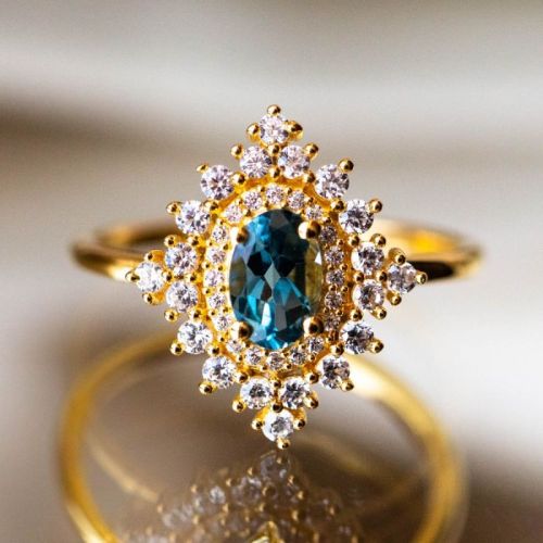 Blue Topaz Dynasty Ring