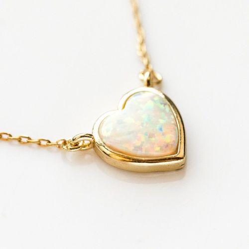 Sterling Silver Necklace with Opal
