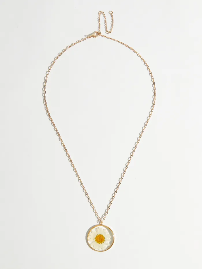 Dried Flower Pendant Necklace