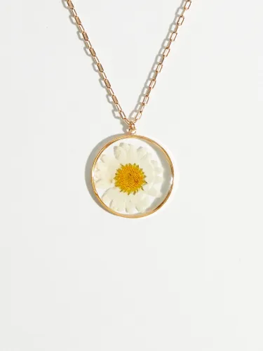Dried Flower Pendant Necklace