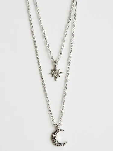 Celestial Charm Necklace - Silver