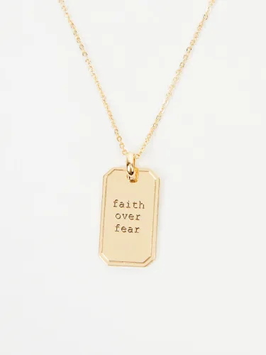 Faith Over Fear Tag Necklace