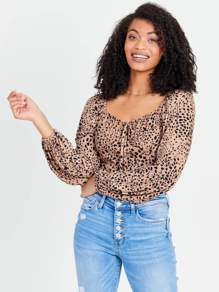 Emma Cheetah Print Top
