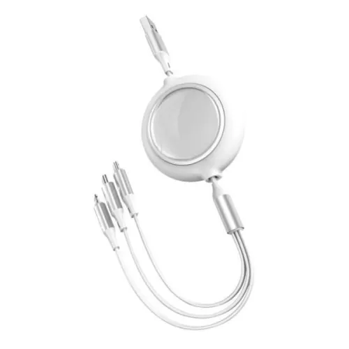 Retractable Micro USB 3 in 1 Type C Data Cord