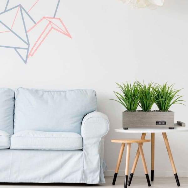 4 Port - Taupe USB Grass Charging Station | Artificial Grass Plants Decor