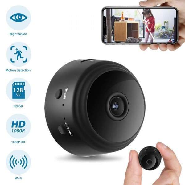 1080P Small Security Video Camera | Night Vision and Motion Activated Indoor Use Security Cameras
