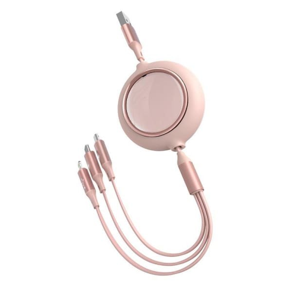 Retractable Micro USB 3 in 1 Type C Data Cord