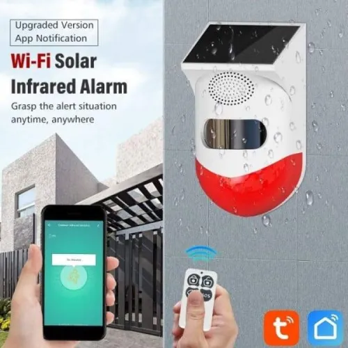 Human Body Infrared Sensing Remote Control Solar Alarm | Wireless Solar Alarm With Infrared Motion Sensor Detector