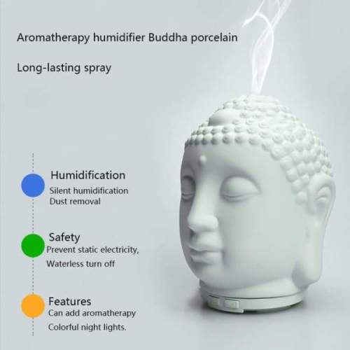 Buddha Head LED Lighting Aroma Diffuser Humidifier