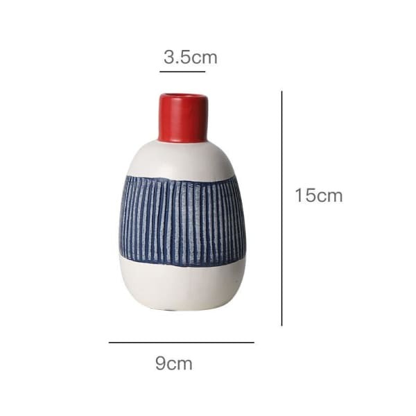 Ceramic Flower vase | White & Blue Ceramic Vase For Flower Decorations