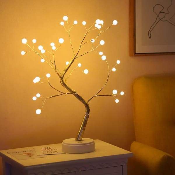 Christmas Greeting Tree Light | 108 LED Copper Wire Table Lamp