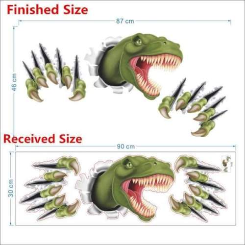 Cartoon 3d Vivid Broken Dinosaur Wall Decals