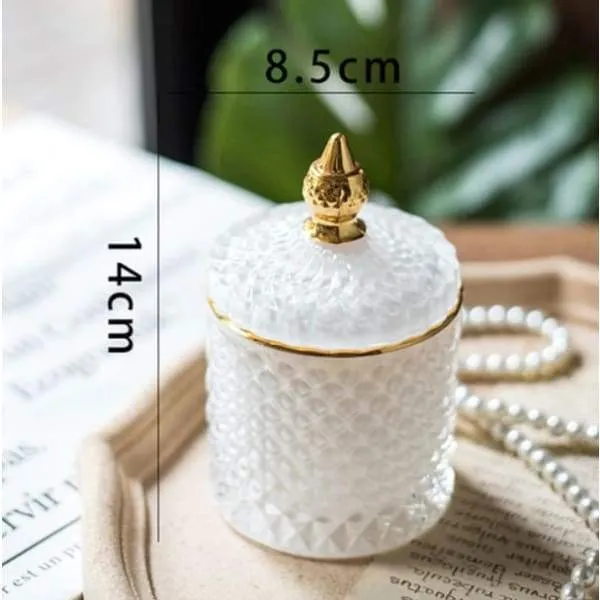 Candle jars With Lid | French Art Luxury Multicolor Glass jar