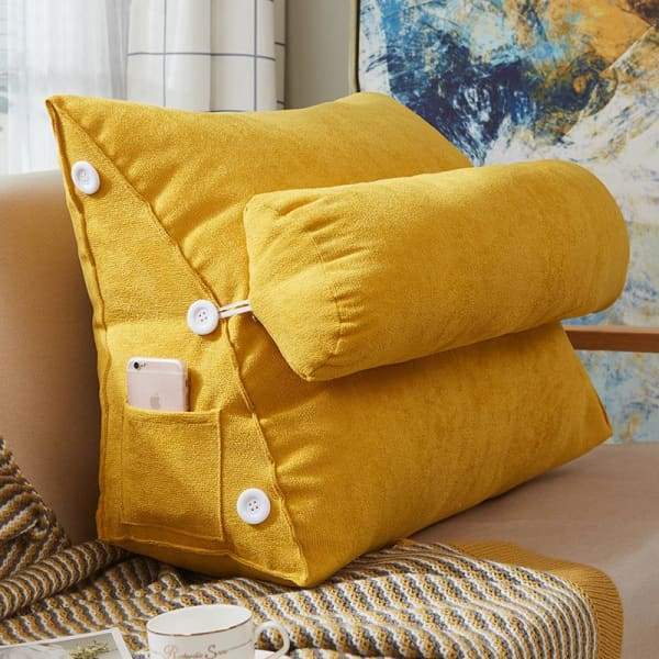 Comfort Velvet Wedge Bed Reading Pillow | Sofa Bedside Bed Lumbar Support Backrest pillow